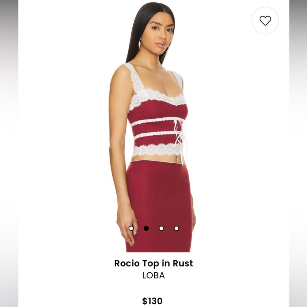Loba Burgundy Lace-Trim Set - Picture 3 of 6